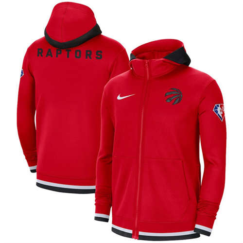 Toronto Raptors Red 75th Anniversary Performance Showtime Full-Zip Hoodie Jacket